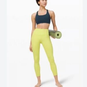 Like New! Lululemon Wunder Under SenseKnit HR Tight 25" Lemon Vibes in Size 4